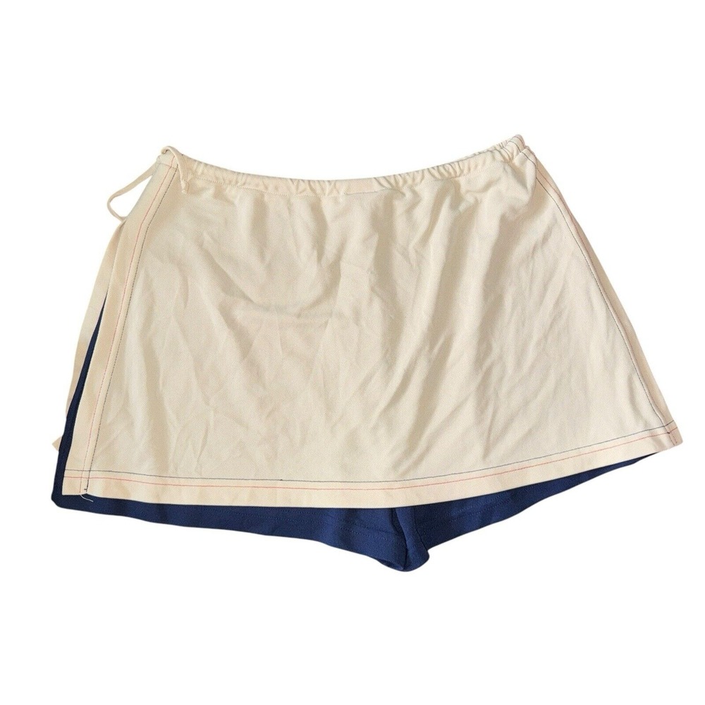 Vtg HEAD Tennis Skort Cream Navy Athletic Golf Pickleball Active Built In Shorts